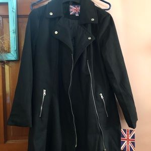 NWT Miss London long motorcycle jacket